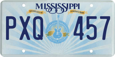 MS license plate PXQ457