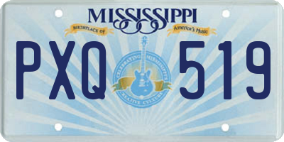 MS license plate PXQ519