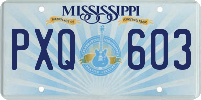 MS license plate PXQ603