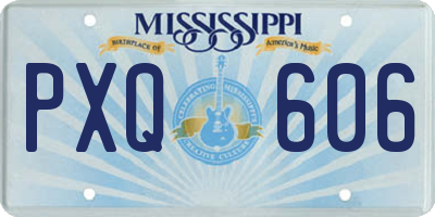 MS license plate PXQ606
