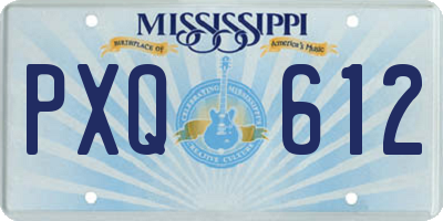 MS license plate PXQ612