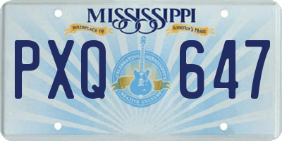 MS license plate PXQ647