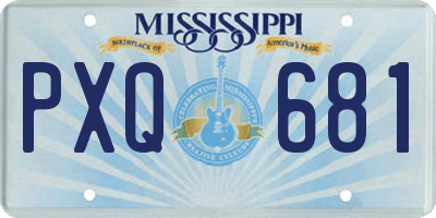 MS license plate PXQ681