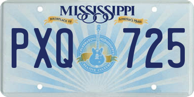 MS license plate PXQ725