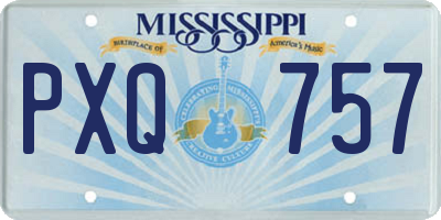 MS license plate PXQ757