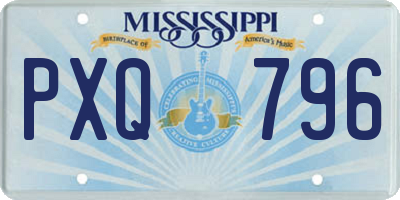 MS license plate PXQ796