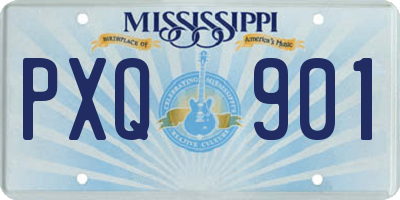 MS license plate PXQ901
