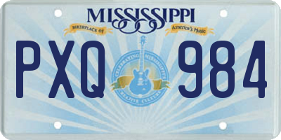 MS license plate PXQ984