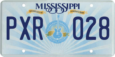 MS license plate PXR028