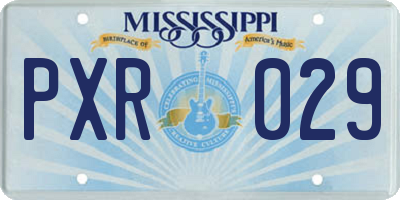 MS license plate PXR029