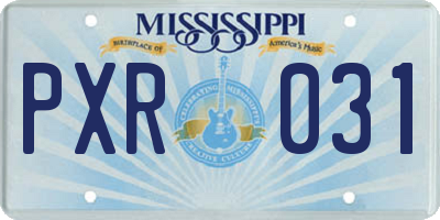 MS license plate PXR031