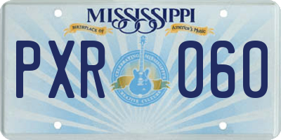 MS license plate PXR060