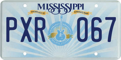 MS license plate PXR067