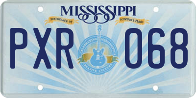 MS license plate PXR068