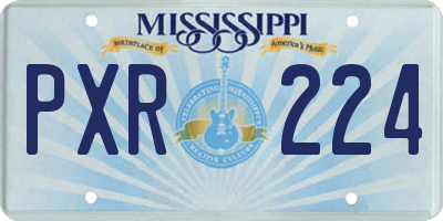 MS license plate PXR224