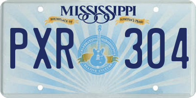 MS license plate PXR304