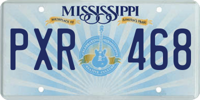 MS license plate PXR468