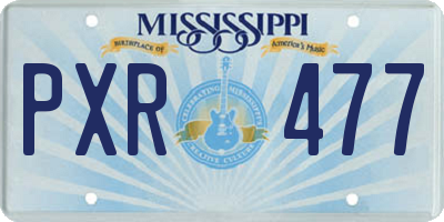 MS license plate PXR477