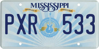 MS license plate PXR533