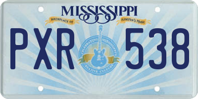 MS license plate PXR538
