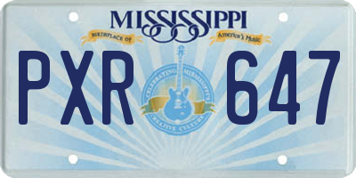 MS license plate PXR647