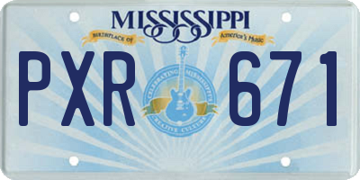 MS license plate PXR671