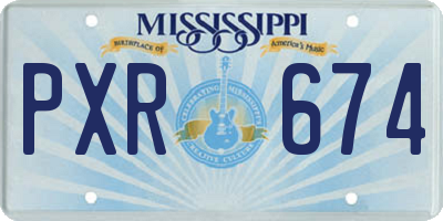 MS license plate PXR674