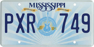 MS license plate PXR749