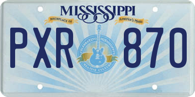 MS license plate PXR870