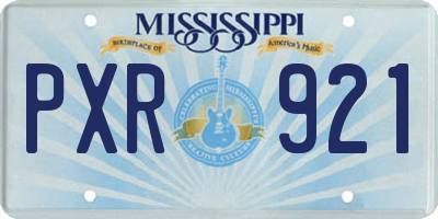 MS license plate PXR921