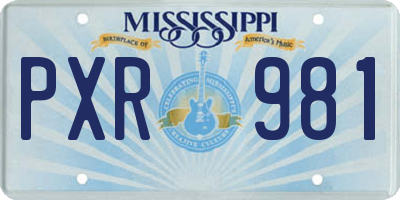 MS license plate PXR981