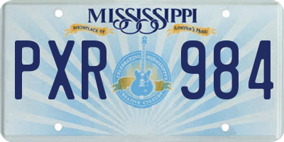 MS license plate PXR984