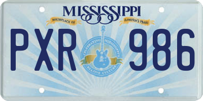 MS license plate PXR986