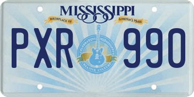 MS license plate PXR990
