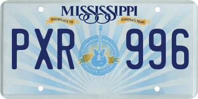 MS license plate PXR996