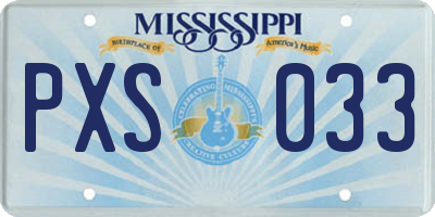 MS license plate PXS033
