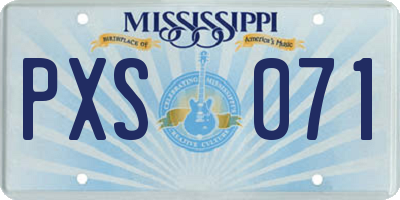 MS license plate PXS071