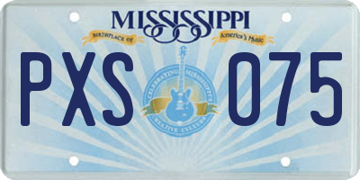 MS license plate PXS075
