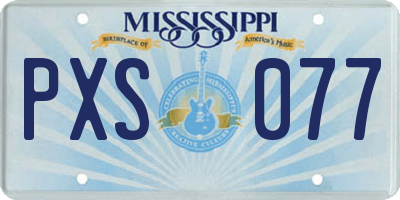 MS license plate PXS077