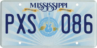 MS license plate PXS086