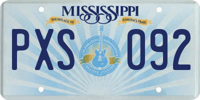MS license plate PXS092