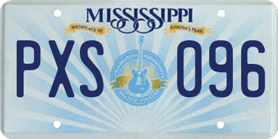 MS license plate PXS096