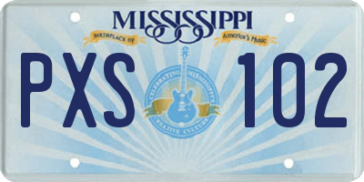 MS license plate PXS102