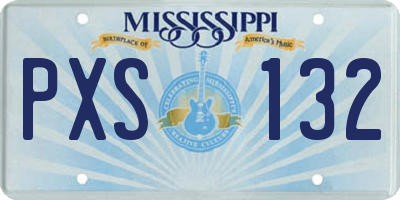 MS license plate PXS132