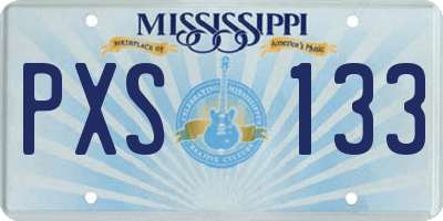 MS license plate PXS133