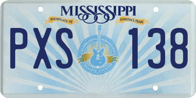 MS license plate PXS138