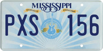 MS license plate PXS156