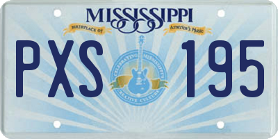 MS license plate PXS195