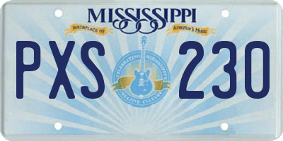 MS license plate PXS230