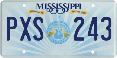 MS license plate PXS243